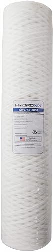 Hydronix SWC-45-2050 - Cartucho de filtro de agua para toda la casa, pozos o comerciales de 4.5 x 20 pulgadas, 50 micras