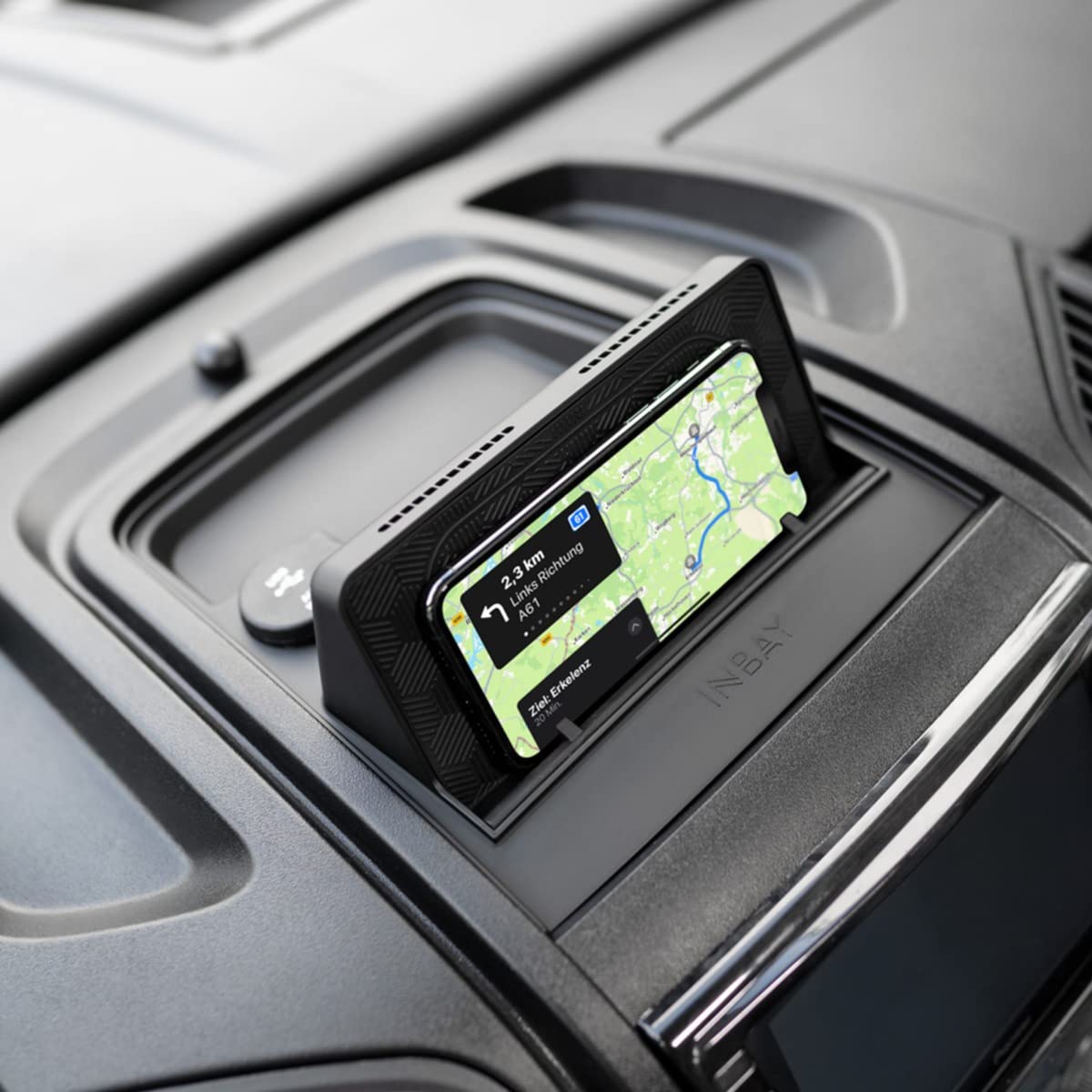Inbay Bezprzewodowa ładowarka Fiat Ducato Citroen Jumper Peugeot Boxer Opel 10 W indukcyjne ładowanie samochodowe, smartfon, telefon komórkowy, samochód, bezprzewodowe ładowanie, certyfikat QI, do