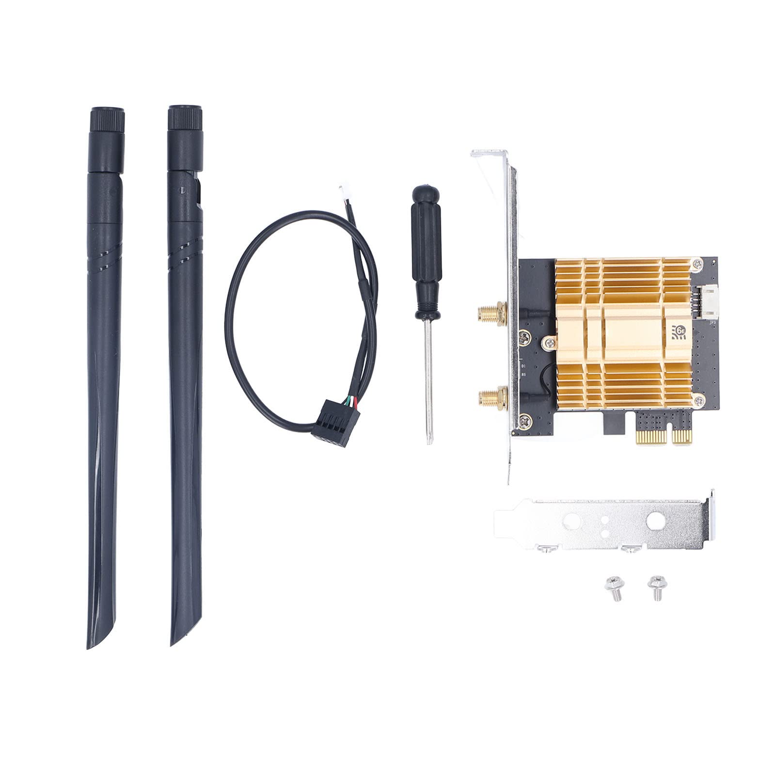 SIXRUN Karta PCIe Wi-Fi 6E z Układem AX210, Antenami 6dBi