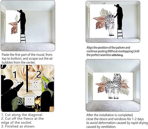 Miniatura 4 de Papel de contacto para despegar y pegar, papel de cebra bohemio para cocina, decoración de pared, se adhiere a un nuevo aspecto de 40 pulgadas de