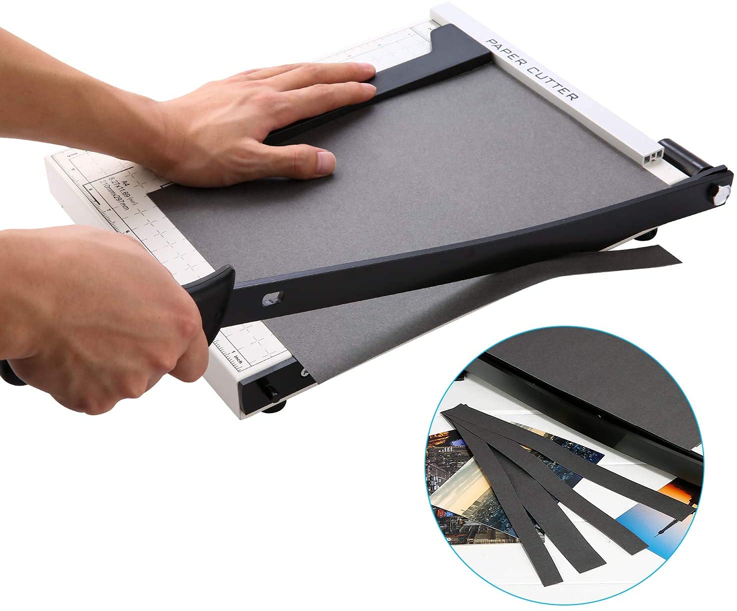 Papierschneidemaschine, A4, 30,5 cm, Metallsockel, robuster Büro-Trimmer, 10 Blatt Kapazität, professionell, weiß, Heimbürobedarf