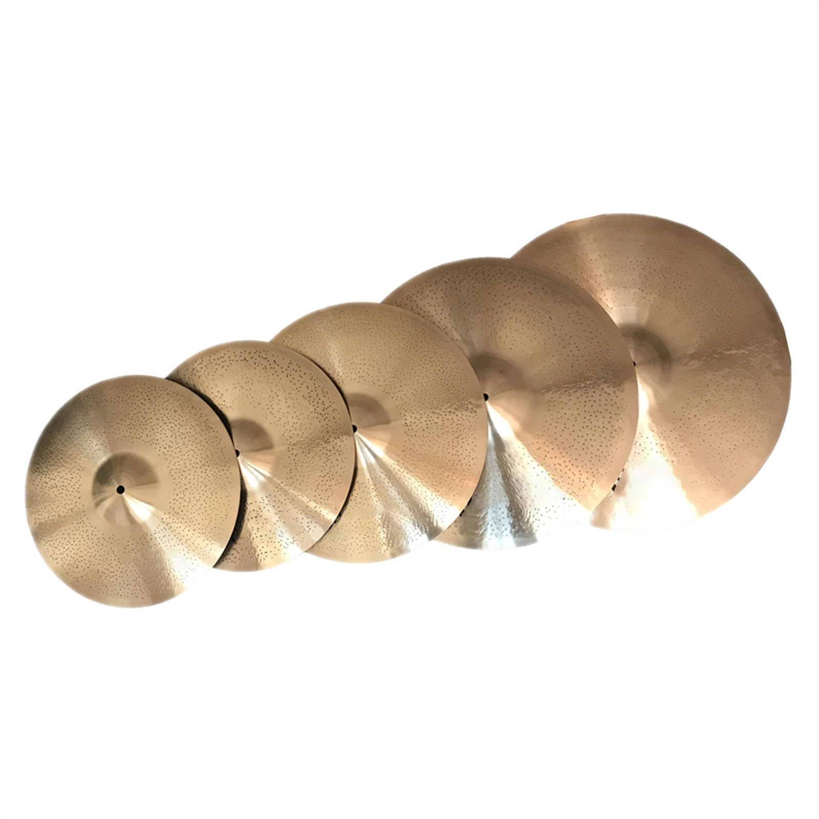 14" 16" 18" 20" 5 Stück Handgefertigte Übungsbecken Beckensets Gold Becken für Anfänger