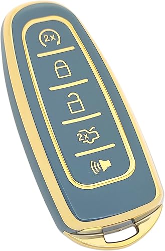 Vista 15 de Funda para llavero Ford C-Max Edge Escape Expedition Explorer Flex Focus Taurus Lincoln MKS MKT MKX Navigator Accesorios (negro)