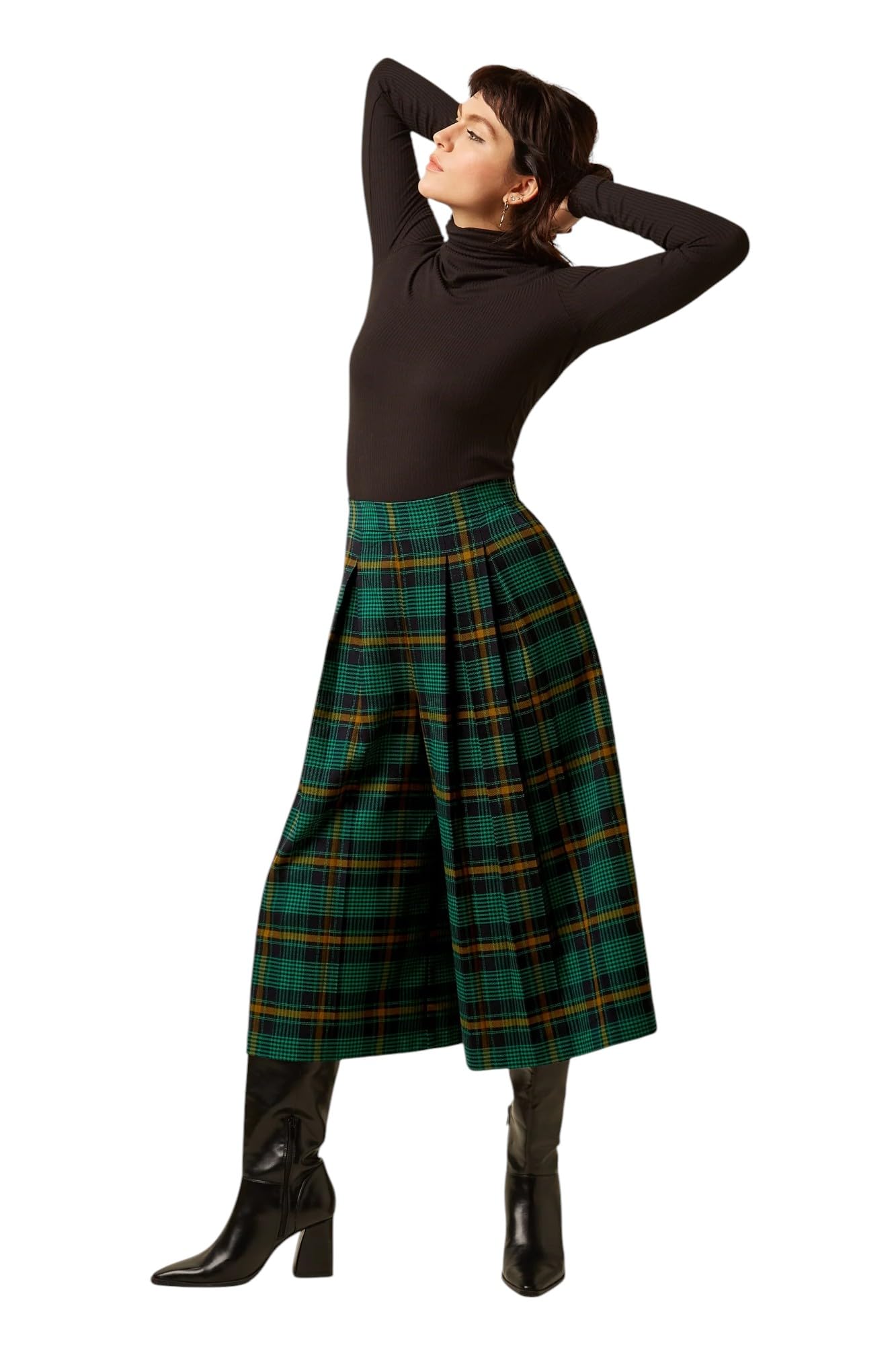 King Louie Pantaloni da donna con motivo tartan Frances Culotte Leeds Check