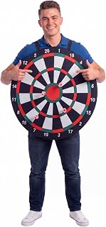 Janmercy Halloween Costume Men's Dart Board Costume One Size Adult Interactive Game Outfit Halloween Cosplay Clothing Adjustable Straps and Included Balls Adult Fancy Outfit Party Dress up Accessories