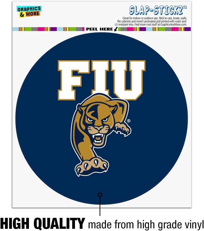 Florida International University Primary Logo Automotive Car Window Locker Circle Bumper Sticker - Image 3