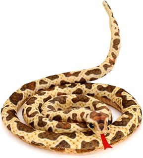 HWD 3.6 ft Long Soft Snake Dolls, Cute Stuffed Animals Plush Pranks Spoof Stuff Toys, Gifts for Kids, Children, Birthday, Halloween, Christmas, Home Decoration (Brown)