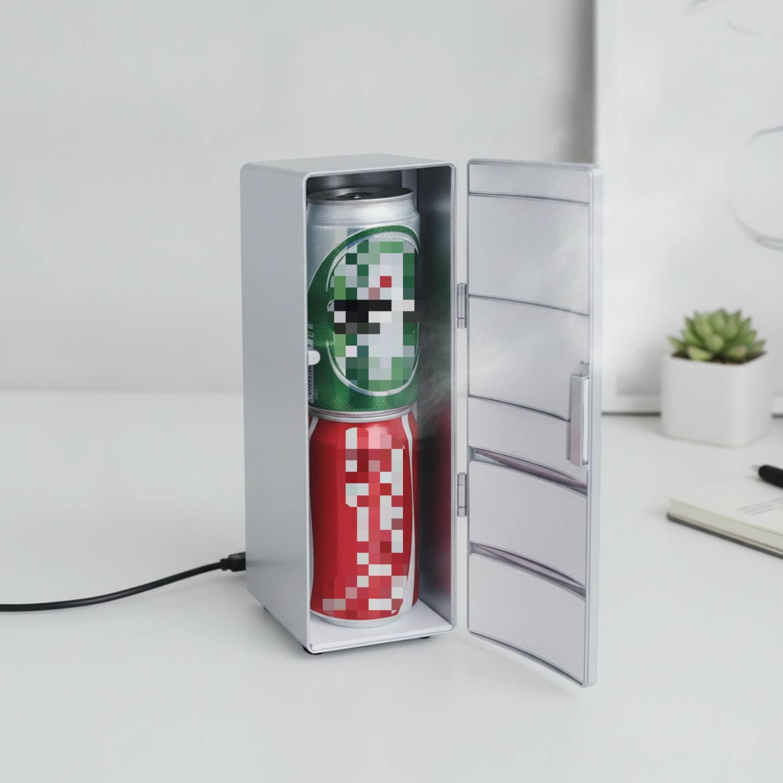 Refrigerador Usb Mini Nevera de Escritorio Calentador Frigorífico Compacto con Diseño Ahorra Espacio y Consumo Máximo 10W Apto para Oficina Hogar Viajes Estudio