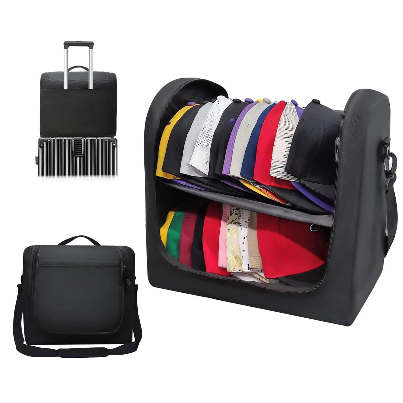 Msioytog Multicolor Space Efficient Stackable Hat Bag For Baseball Caps Large Capacity Dustproof Portable Organiser For Travel Space Saving Cap Holder Stackable Portable Organiser For Baseball Caps Storage