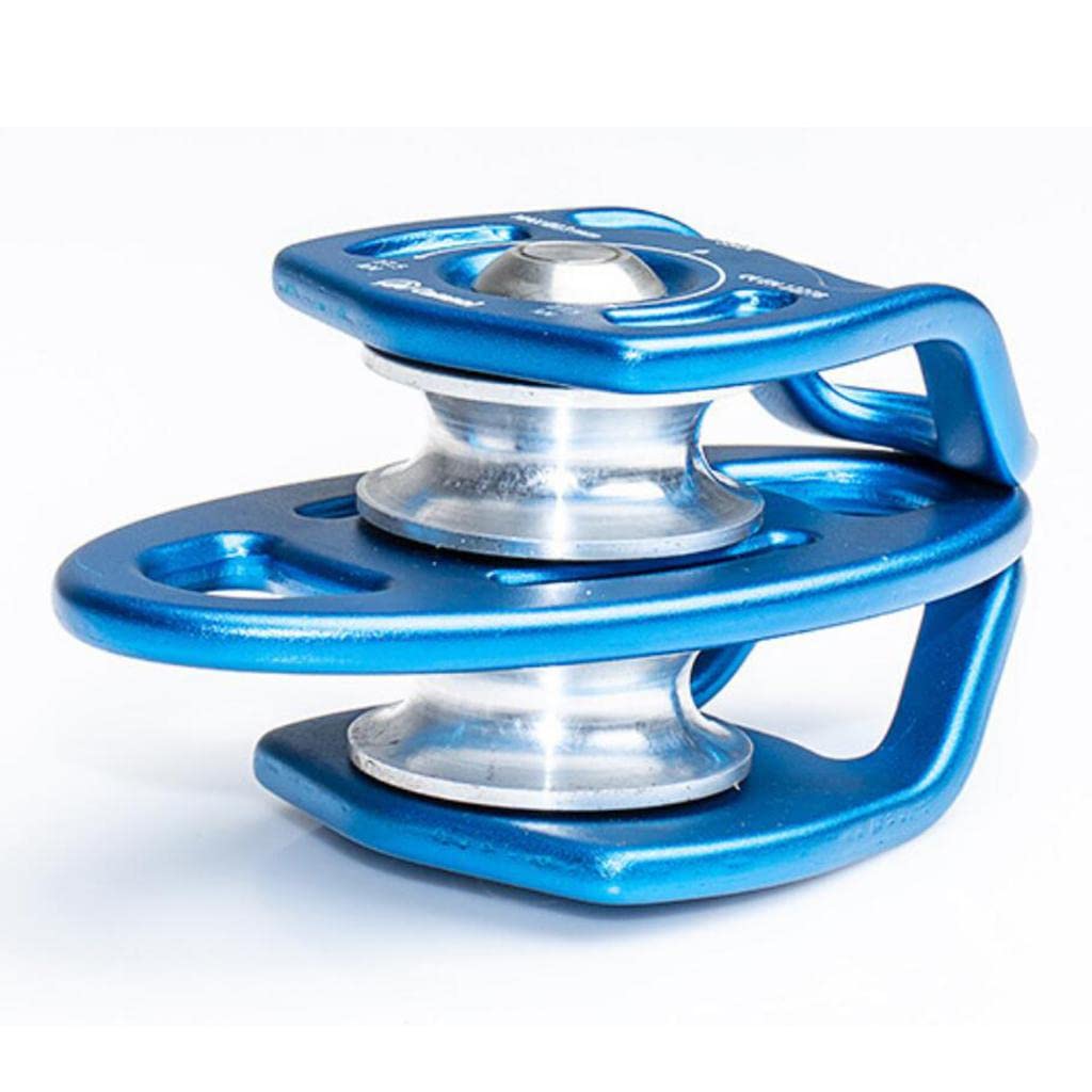 Qianly Doble Polea Portátil Equipada con Doble Rodillo Rotatorio y de Rodamientos Resistente para Cuerda de hasta 13mm Fabricada en Aluminio Ligero