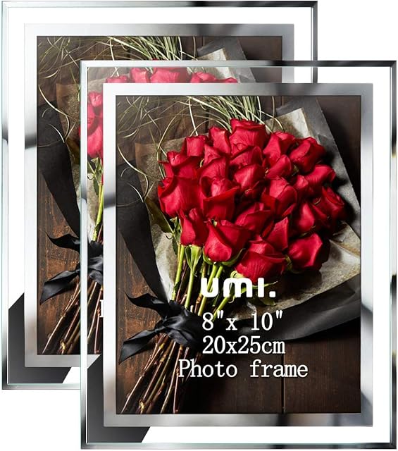 Amazon Brand - Umi 10x8 Glass Photo Frame Picture Frames for Tabletop, Set of 2