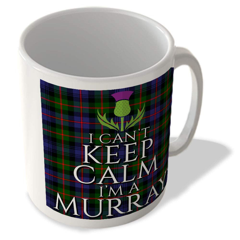 Mcmug White - I Can't Keep Calm I'm A Murray - Murray Of Atholl Tartan - (Thistle) - Scottish Mug, Ceramic, 11Fl.oz.