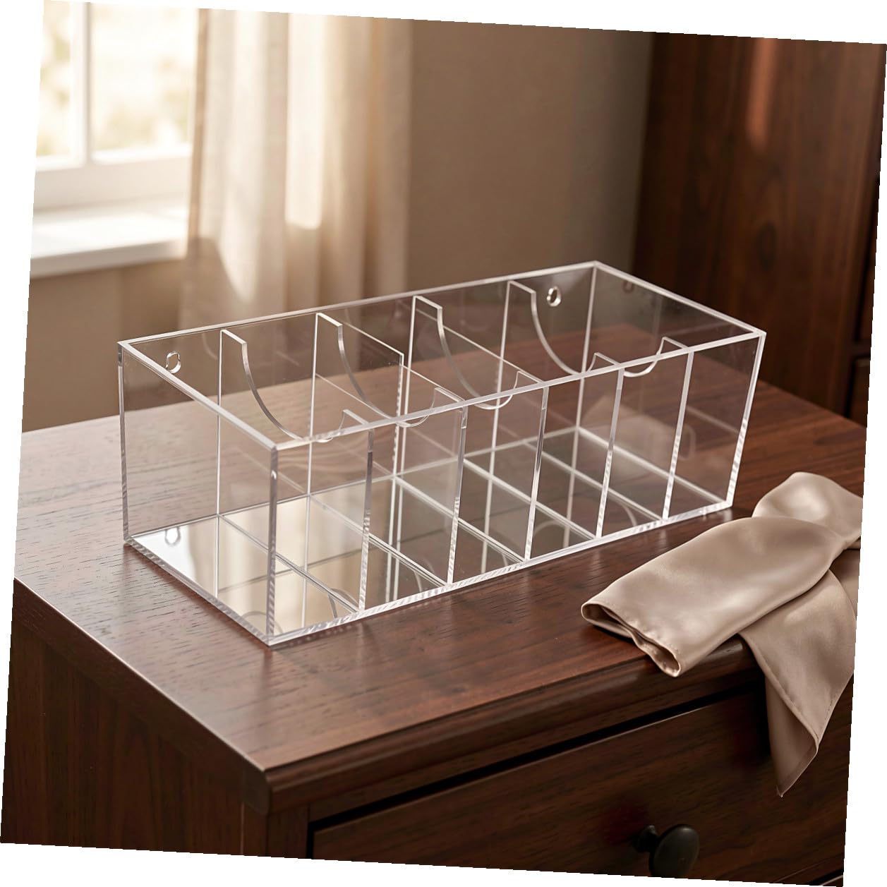 PRETYZOOM Scatola Organizer per Cinture in Acrilico Trasparente con 7 | Coperchio Removibile, Protezione Dalla Polvere, Design Espositivo, per Armadio e Vetrine