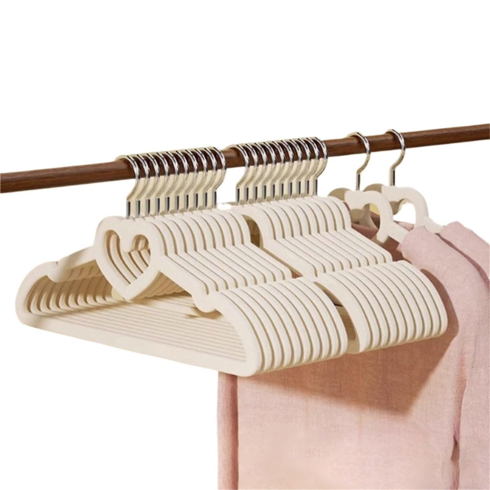 Duexioly White Velvet Hangers 10Pcs Thickened Flocking Clothes Hanger Anti-Slip Traceless Home Wardrobe Hanging Storage For Storage(White)
