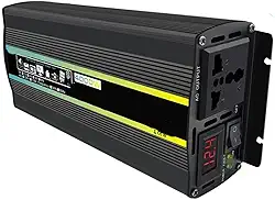 Inversor de energia de onda senoidal pura 4000W DC 12V/ 24V/ 48v/ 60v para conversor AC 220V inversor de energia solar, com tomada AC e display LCD