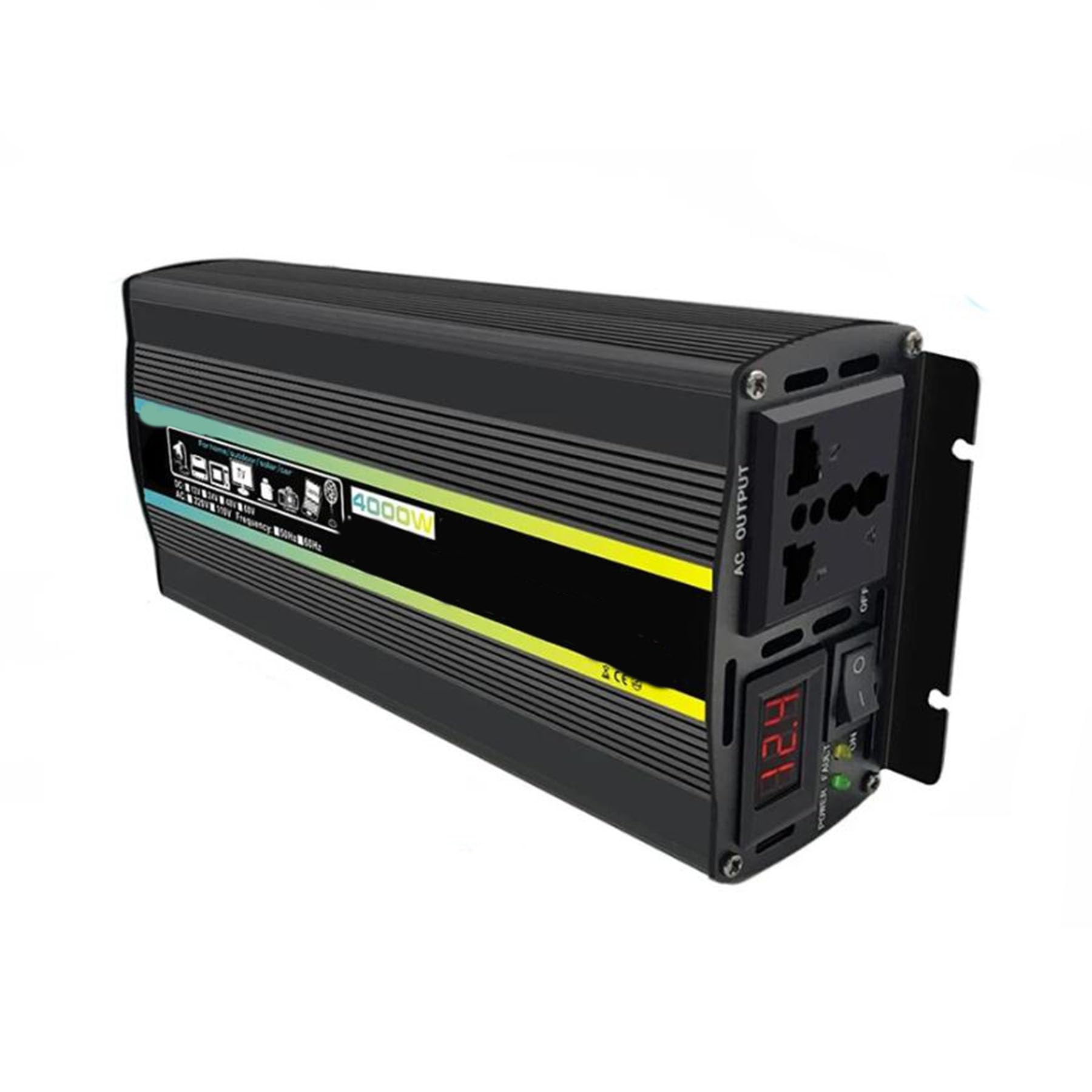 Onduleur sinusoïdal pur 4000W avec écran LCD de contrôle et prise 220V