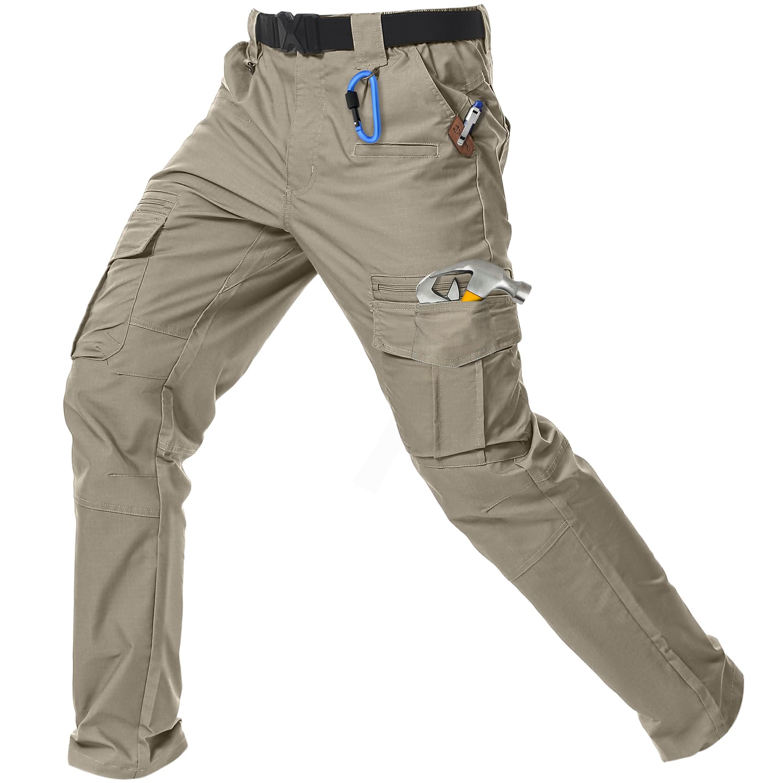 IGOLUMON Cargo Pants for Men Tactical Work Pants Mens Construction Ripstop Outdoor Casual Hiking Pants with 12 Pockets