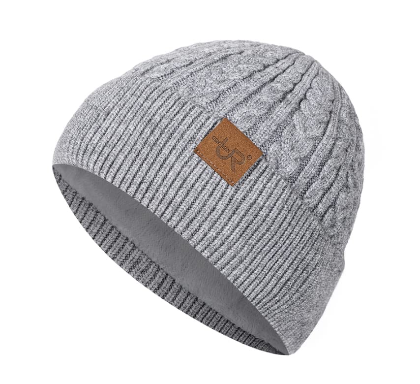 LEMITA Sombrero de invierno unisex Añadir sombrero de lana forrado de piel Gorro suave para hombres y mujeres, cálido y grueso al aire libre Streetwear sombrero de punto, caqui, Talla única