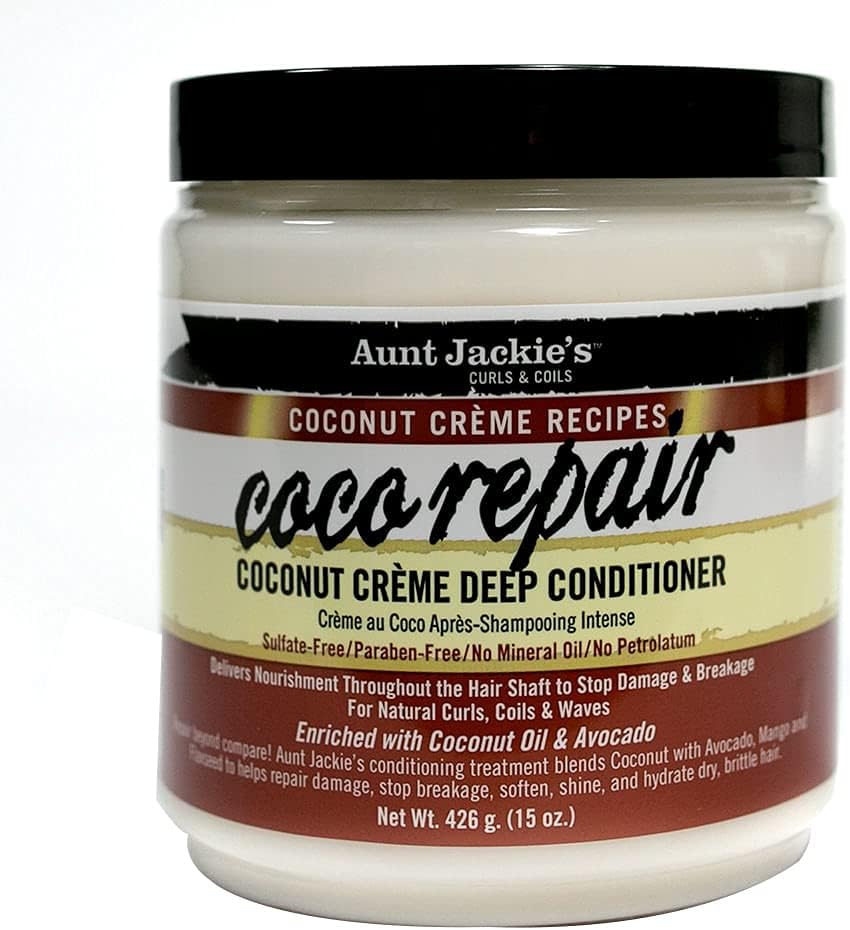 Coconut Crème Recipes Coco Repair Deep Hair Conditioner, Delivers Nourishment, Stops Damage, Breakage for Natural Curls, 15 oz
