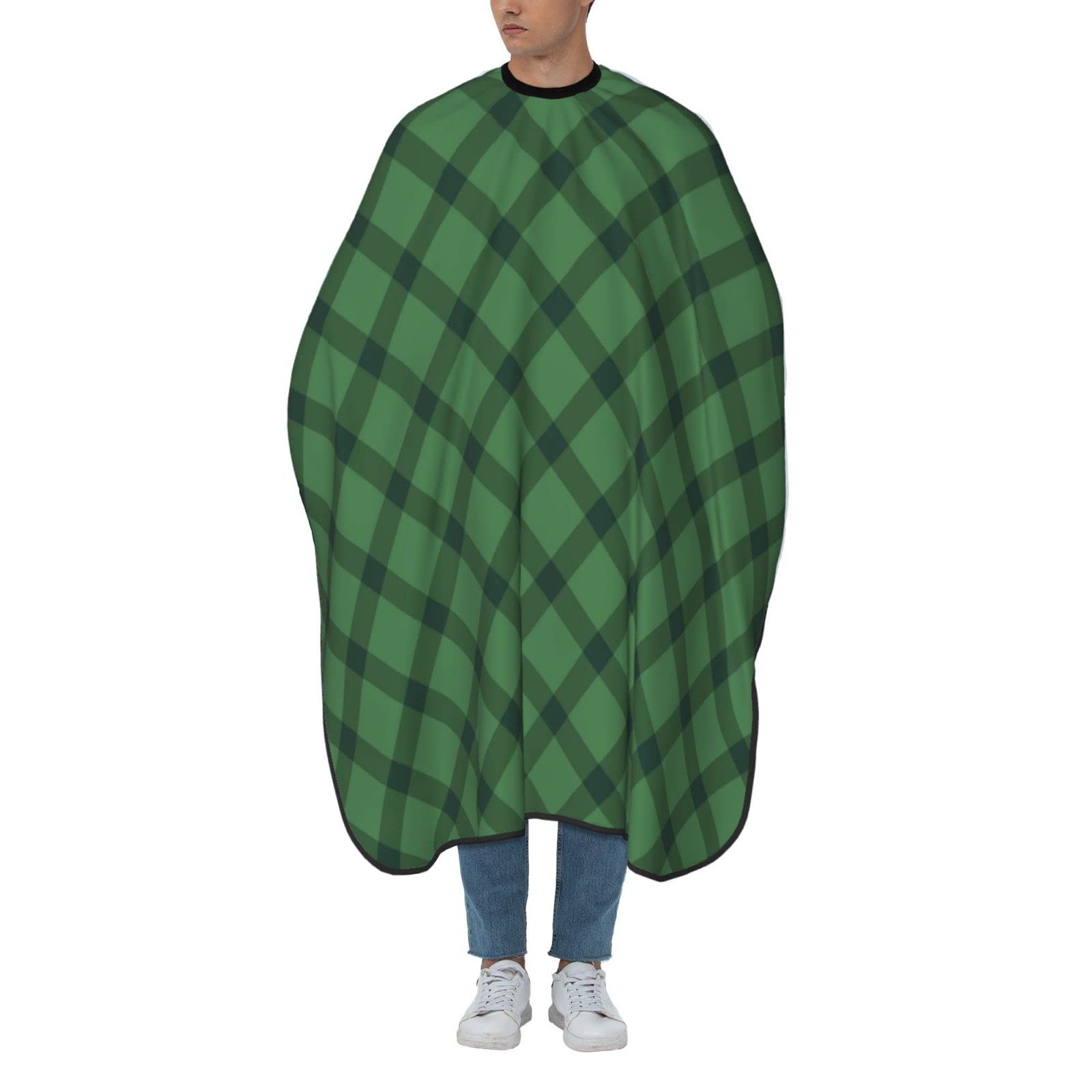 Capas De Peluqueria Cuadros Cruzados Verdes Capa De Barbero Capa Barbero Ligera Capa De Barbero Para Hogar Peluquería Casa