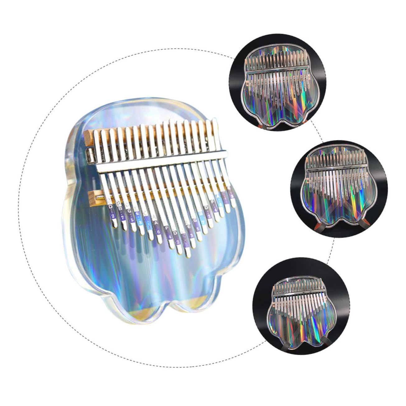 1set Mini Kalimba Portatile Tasti Acrilico Trasparente Strumento Musicale Per Iniziare Creativo Per Amici e Famiglia Per Performance e Registrazioni
