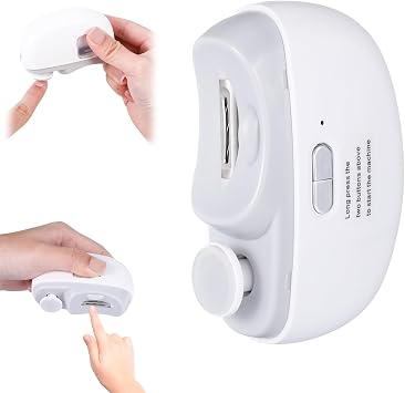 3 in 1 Electric Nail Clippers for Adults, Automatic Nail Grinder for Women Electric Nail Trimmer with Nail File Nail Buffer, Electric Toenail Clippers Nail Cutters for Adults Fingernail ClipperWhite