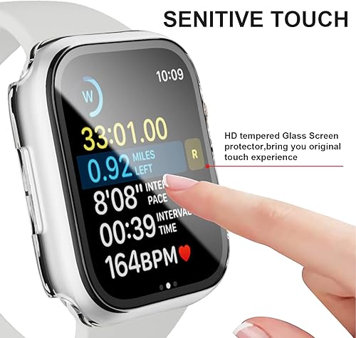 Miniatura 3 de Cuteey Paquete de 6 fundas para Apple Watch SE 2, Series 6, 5, 4, de 1.732 pulgadas (1.732 in), con protector de pantalla de vidrio templado