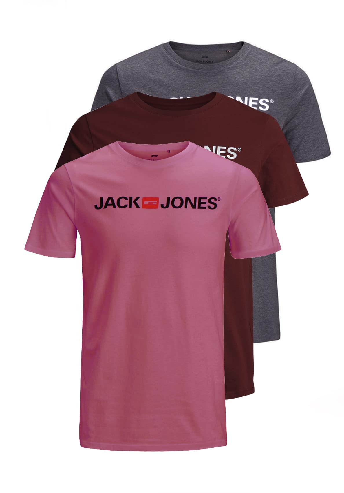 JACK & JONES Male T-Shirt Pack of 3, S