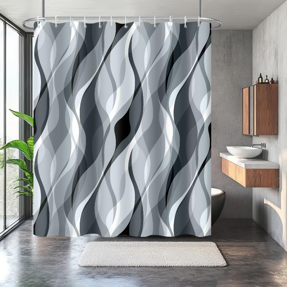 Uiiooazy Blue Mist Shower Curtain - Image 4