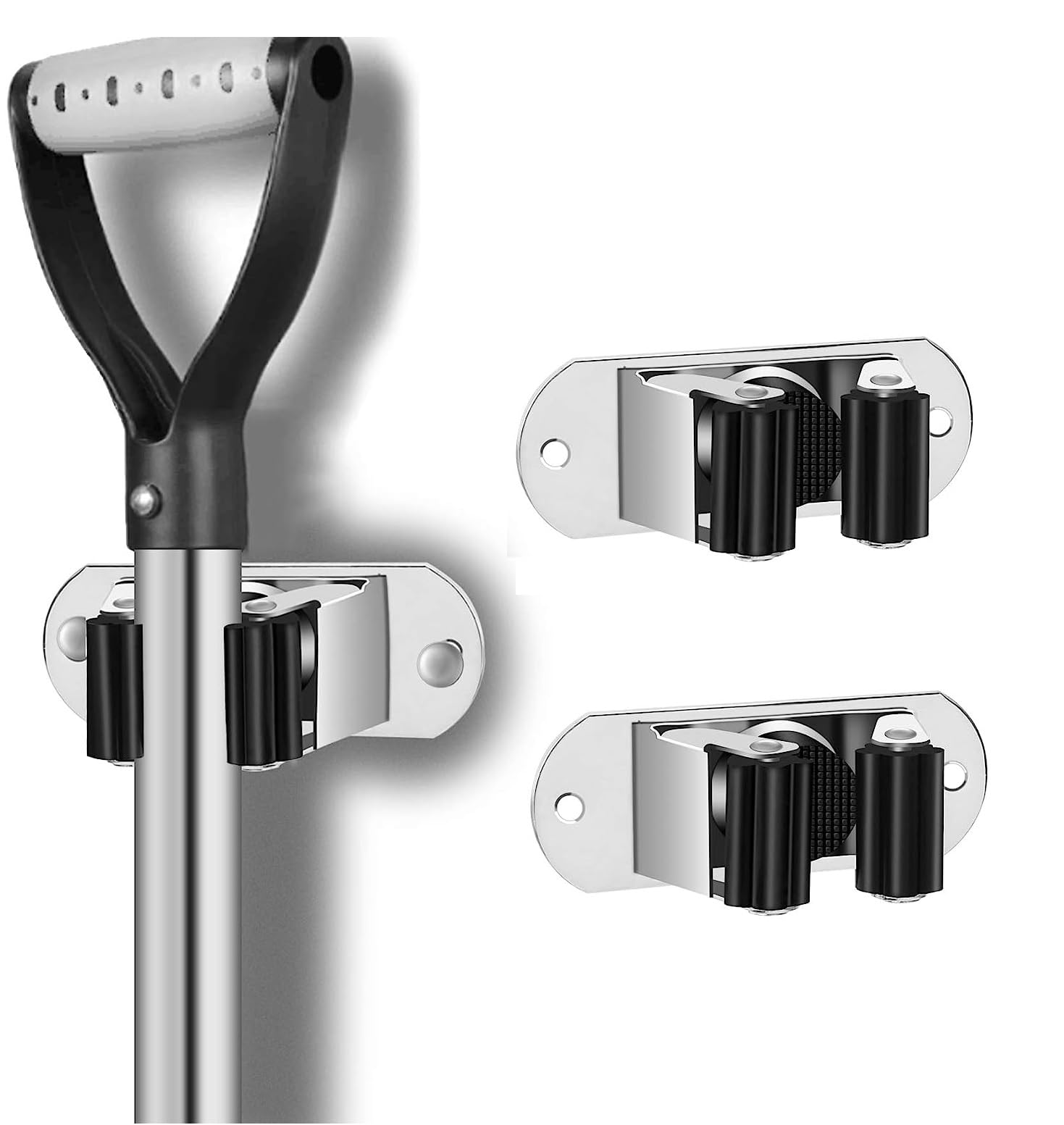 BAREPEPE Broom Holder And Mop Holder Wall Mounted,Heavy Duty Floor Home Garden Garage And Storage Organizer(304 Stainless Steel)(Pack Of 2) (B0CCDXVYFD) Amazon Price History, Amazon Price Tracker
