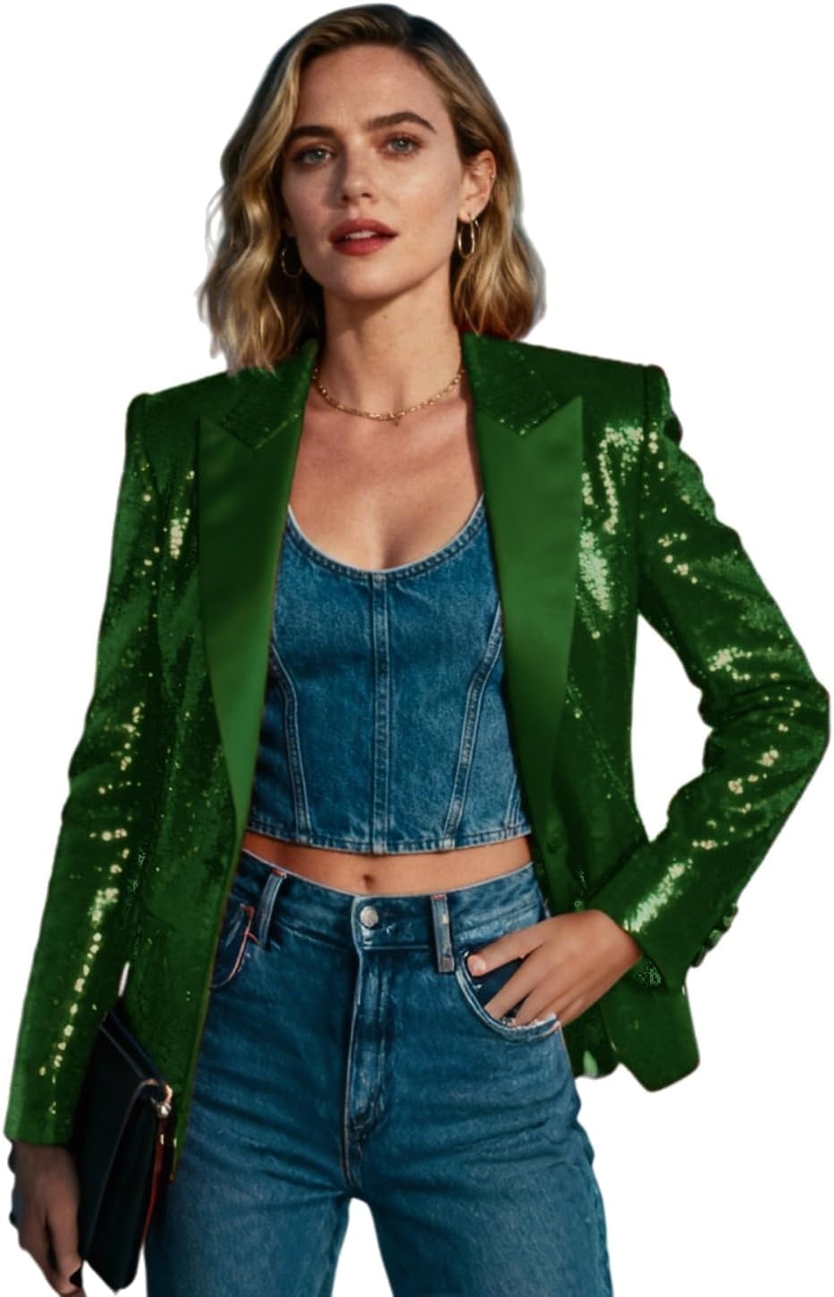 Christmas Sequins Womens Suits Blazers Glitter Jacket Party Sparkly Cardigan Coat