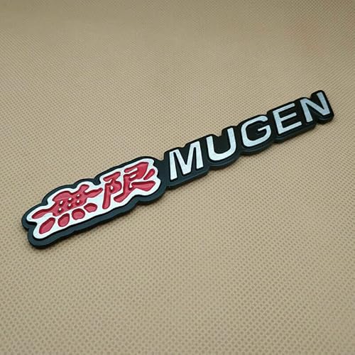 Hqiushuang New For Jdm Red/Black Mugen Trunk Badge Emblem Rear Trunk Lid Sport Metal Decal (Black/Red) #TOP1