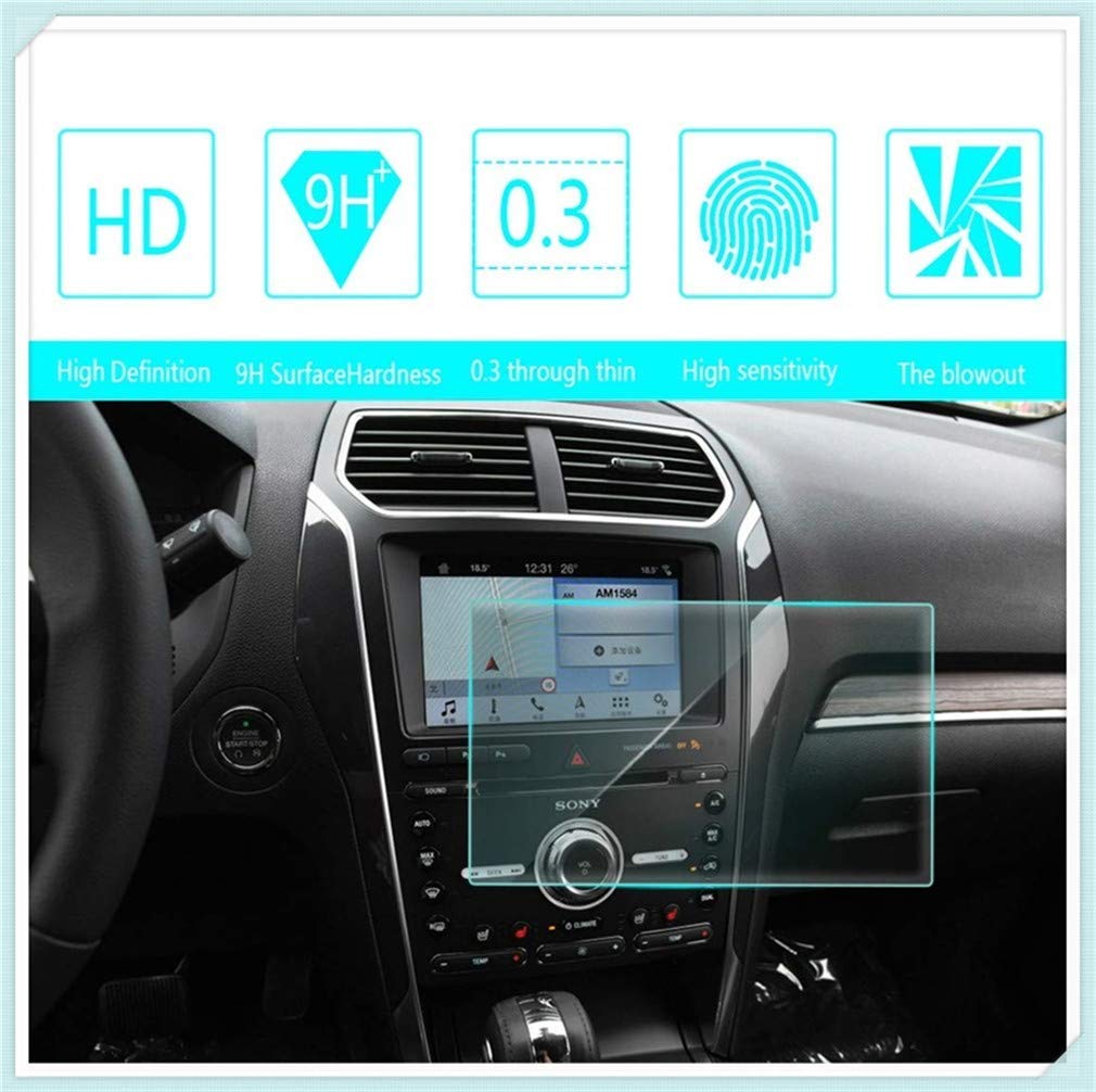 Gullivery Car Navigation Screen Protector 9H Center Control Touchscreen Anti-Scratch Tempered Glass Clear Touch 0.3mm HD For Explorer 9Inch 196×111mm