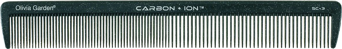 Olivia Garden Carbon + jonowy grzebień do strzyżenia włosów, typ SC-3 z zaokrąglonymi zębami grzebieniowymi