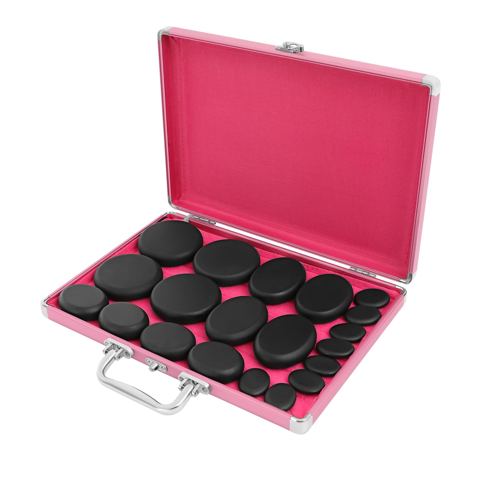 20 piedras de masaje portátiles con caja de calefacción