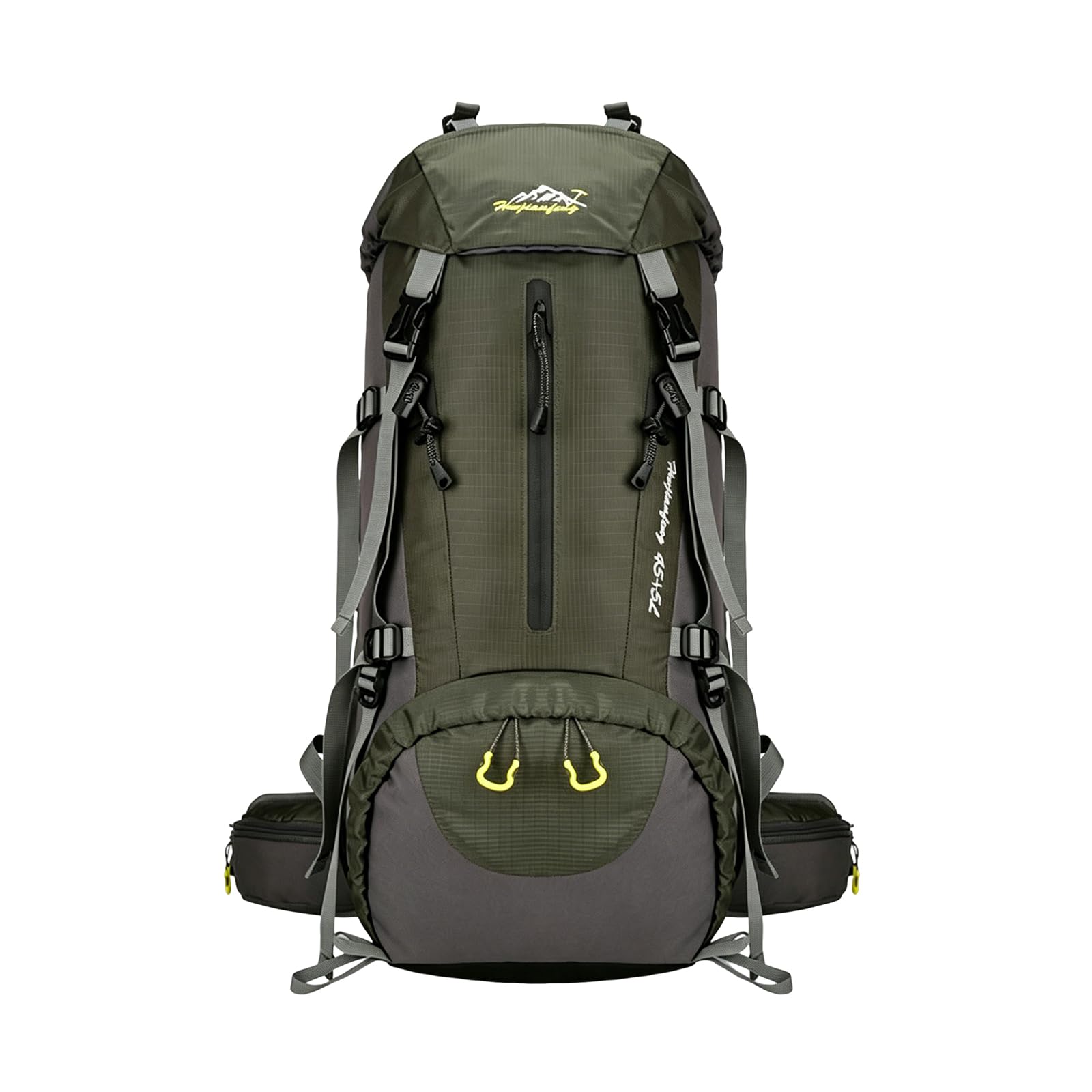 Zaino da Trekking 50L Zaino Impermeabile in Nylon Grande Zaini Campeggio Backpack Viaggio Multi Scomparto Verde Militare