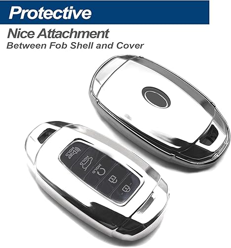 Miniatura 3 de Funda protectora para llave de coche, color plateado