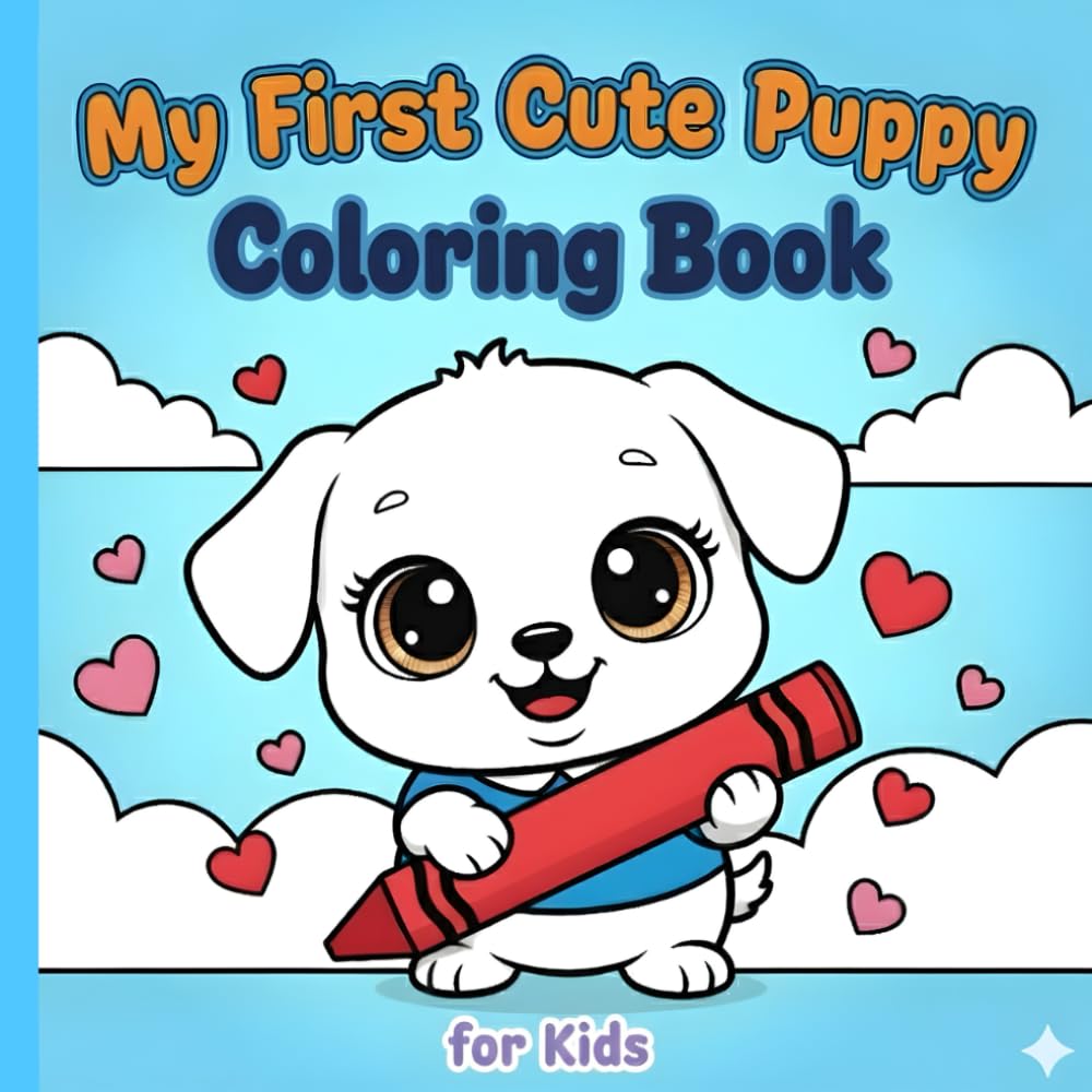 Kawaii Christmas Puppy Magic – Coloring Book for Kids: Easy & Adorable Holiday Puppy Pages with Simple Bold Lines for Little Artists