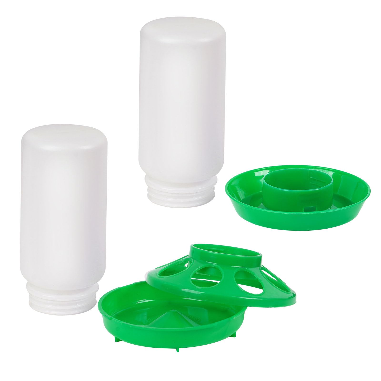 1. Mangiatoia Automatica per Polli con Design Resistente Scarichi per Igiene E Alimentazione Capacità Secchio di alimentazione Agricola