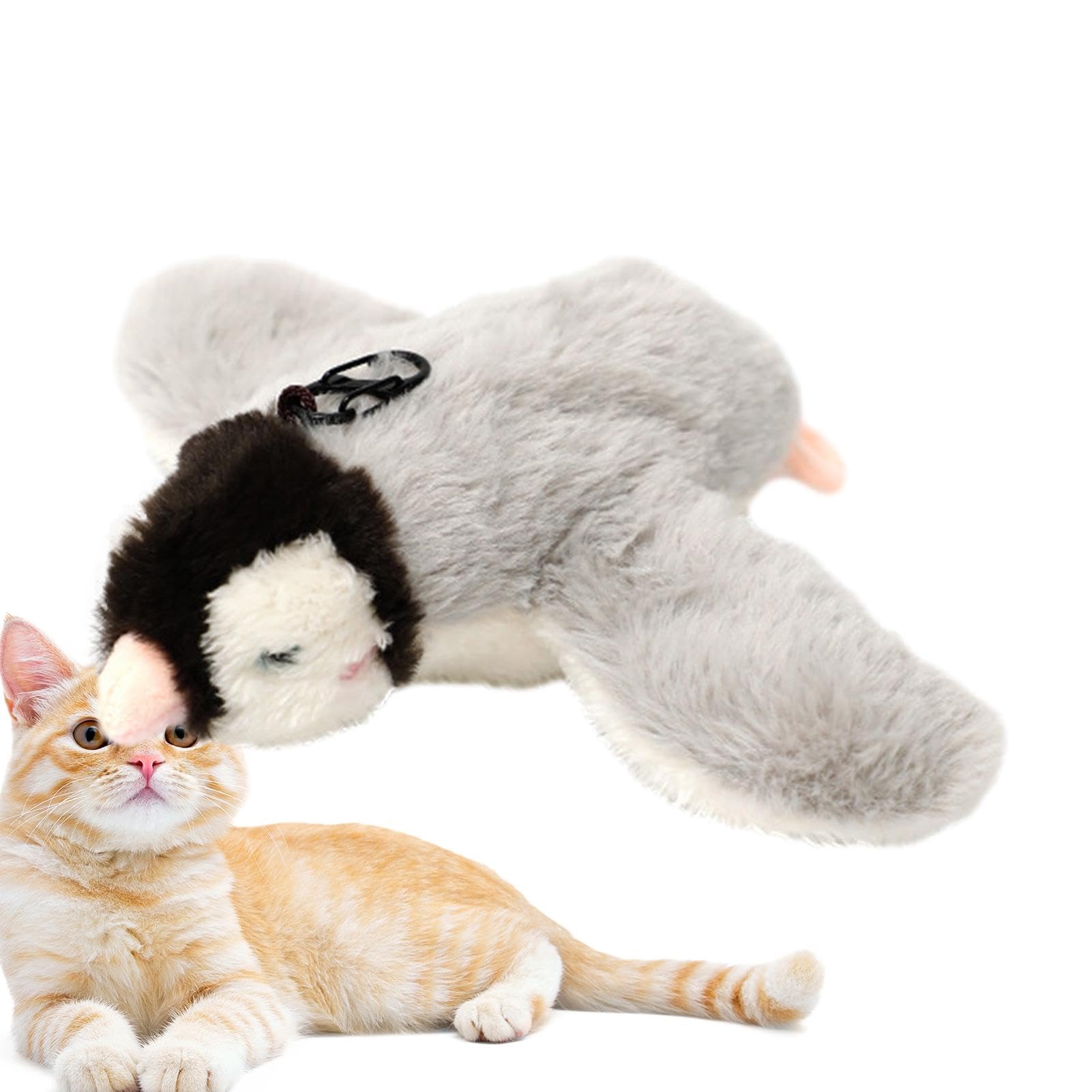 Juguete para gato con alas batientes – Juguete eléctrico para gato que se burla de los pájaros, juguete para gato chillido | Juguete interactivo del pájaro del juguete del ratón, juguetes de gato
