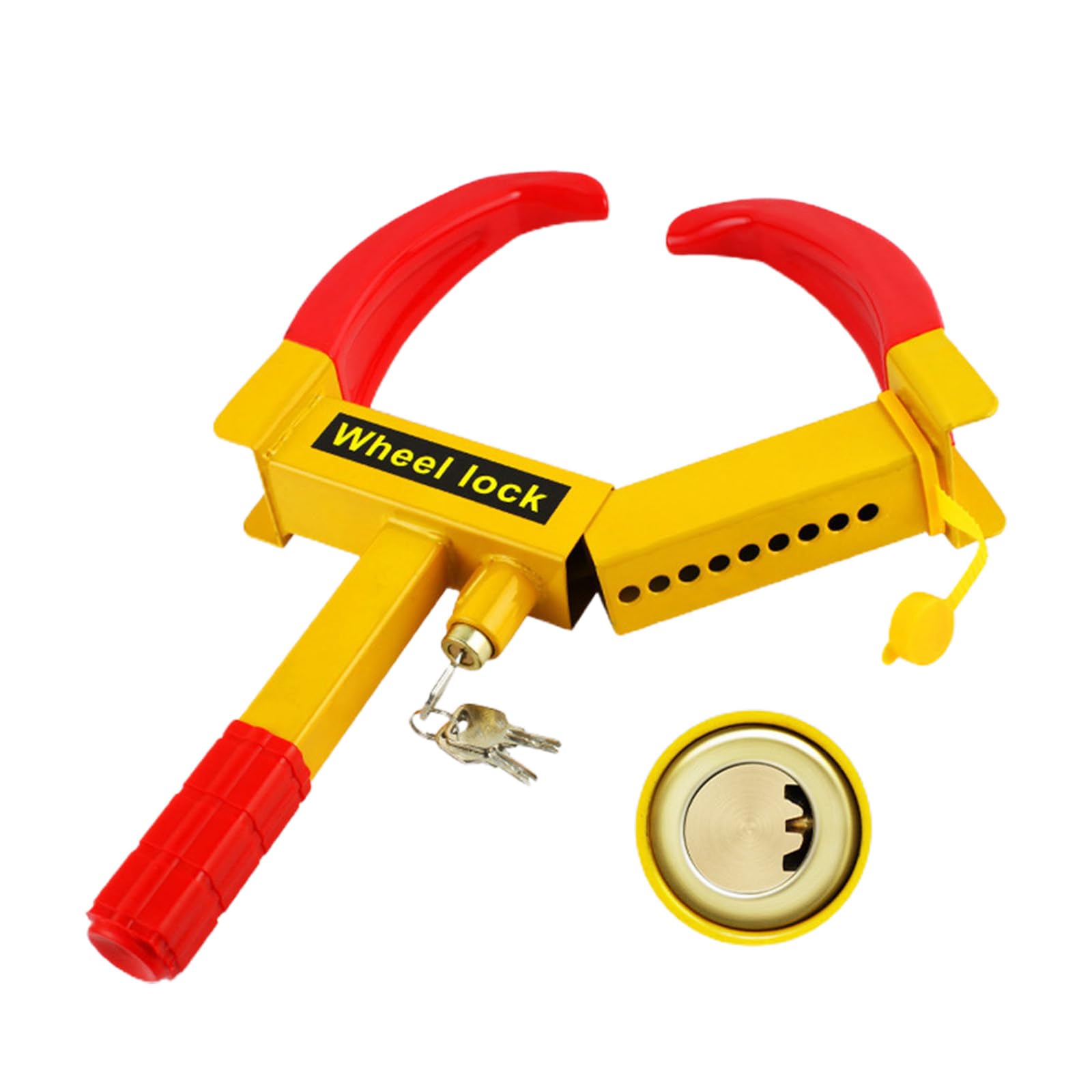 Tsophreniq Wheel Clamp Heavy Duty Anti Theft 9 Holes Trailer with Keys for Car Caravans Heavy Duty