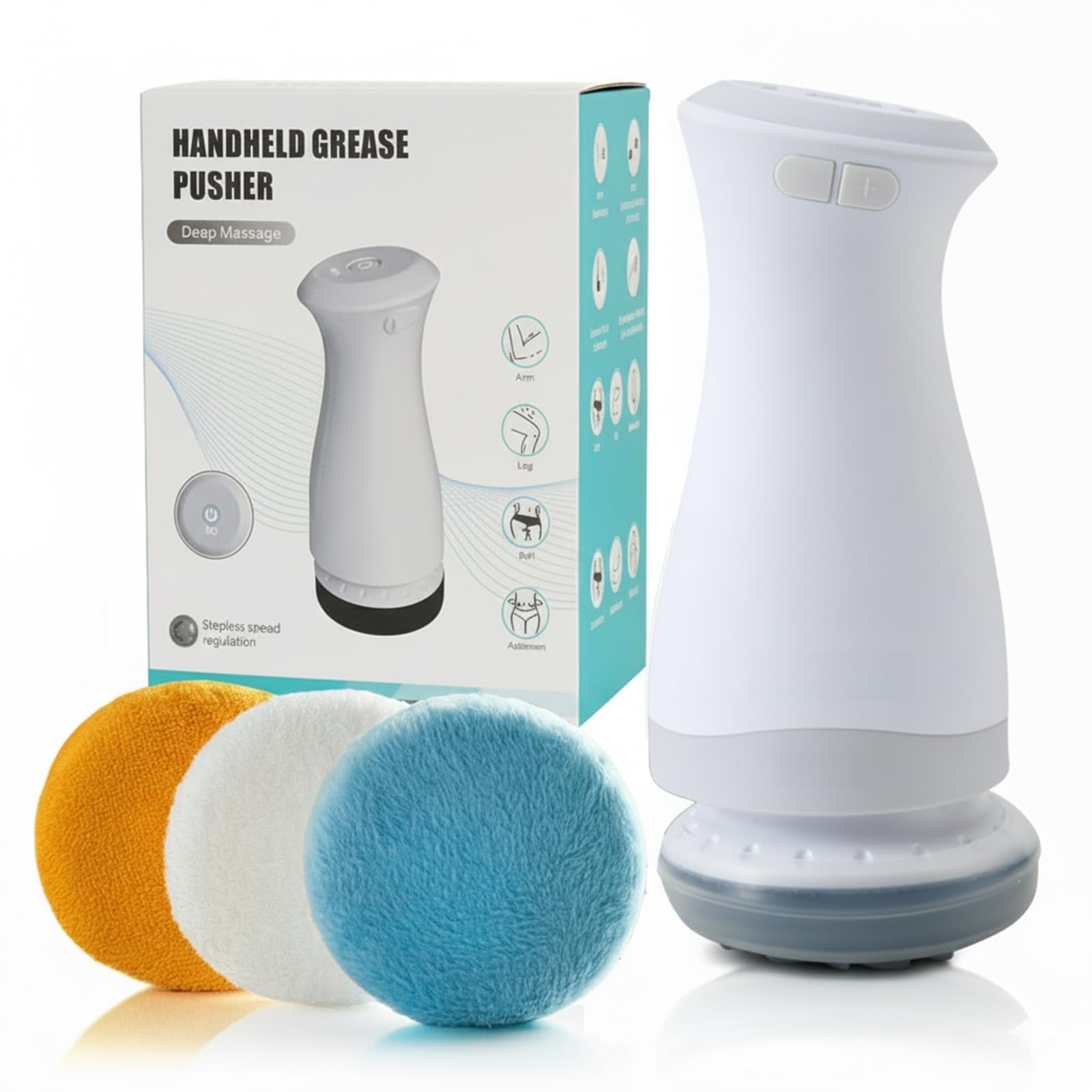 Sculpteur Pro Vulaura Anti Cellulite, Appareil de Massage Corps 3D à Oscillation avec 3 Pads, Masseur Beauté pour Abdomen Jambes Bras Fessiers Dos, Convient à un Usage Domestique