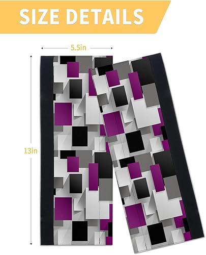 Miniatura 6 de Juego de 2 fundas geométricas moradas para manijas de puerta de refrigerador para lavavajillas, microondas, horno, nevera, estufa,