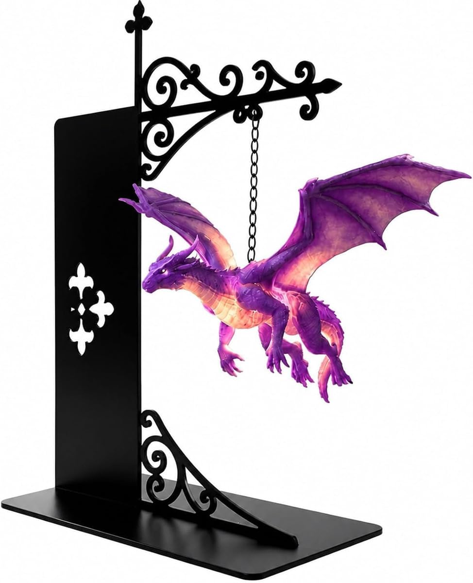 Dragon Bookshelf Lamp-Enchanting Floating Dragon Night Light (Purple)