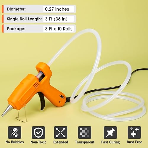 Miniatura 2 de 10 paquetes de rollos largos de palos de pegamento caliente mini, palos de pegamento de 3 pies de largo x 0.27" de diámetro para pistola de