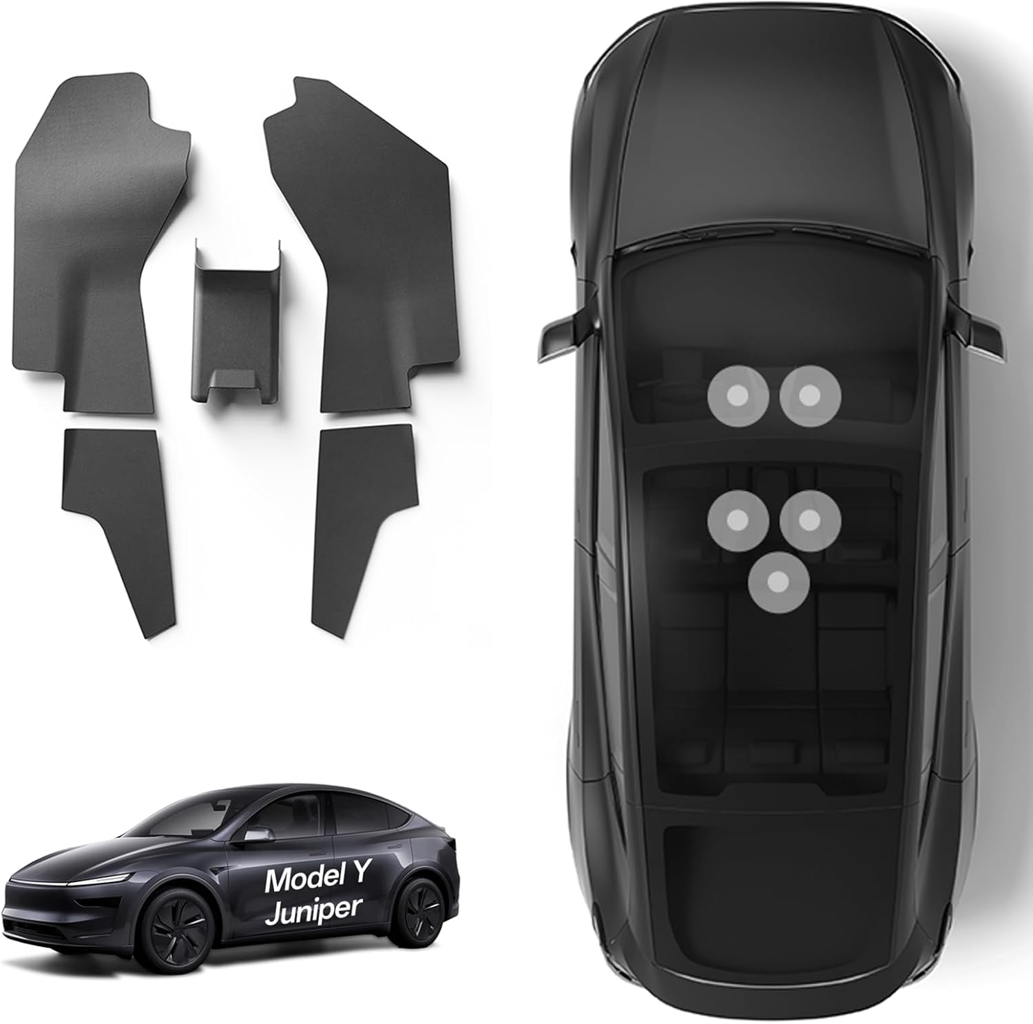 5 Pcs Center Console Anti-Kick Pad for Tesla Model Y Juniper 2025 2026 TPE Front and Rear Center Console Protective Cover Waterproof Dustproof Protector Mats Interior Guard Anti Scratch Mat