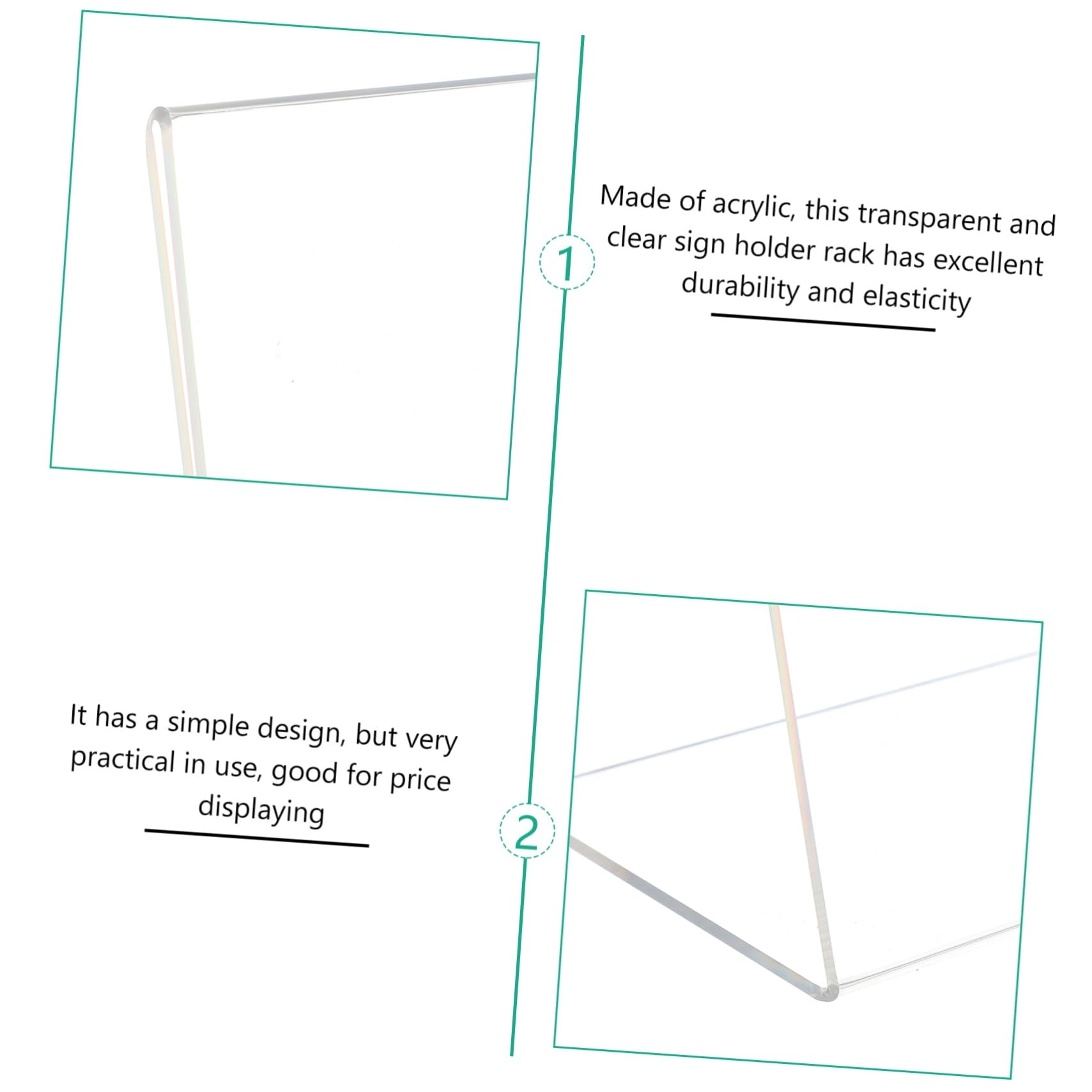 Alipis Acryl Schildhalter in L-form Tischaufsteller für Preisschilder und Menükarten Transparent 6 Stück