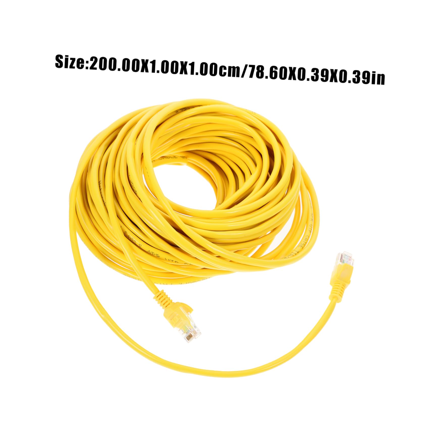 HOMOCONO Stylish Yellow 20m Cat 5e Network Cable Ethernet Cable Jumper Modem Data Cable LAN Cable