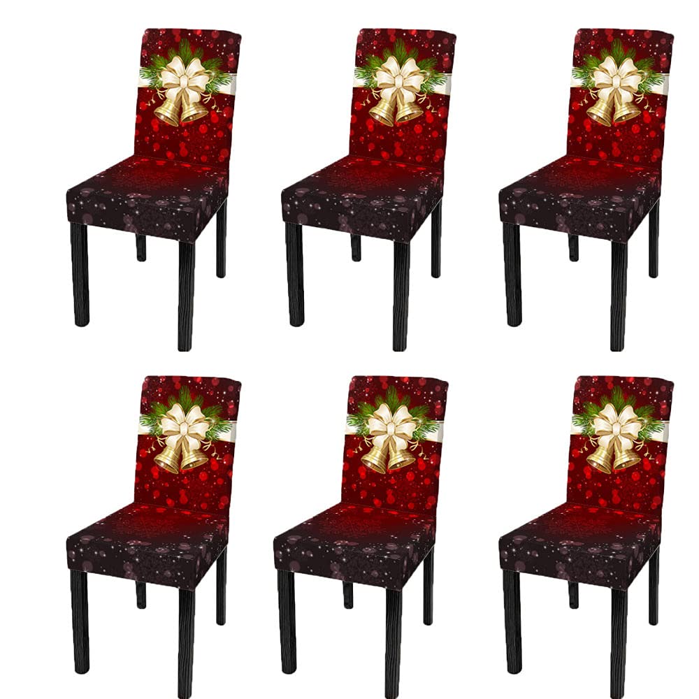 Housses de protection de chaise à dossier haut spandex anti-tache pour repas de Noël