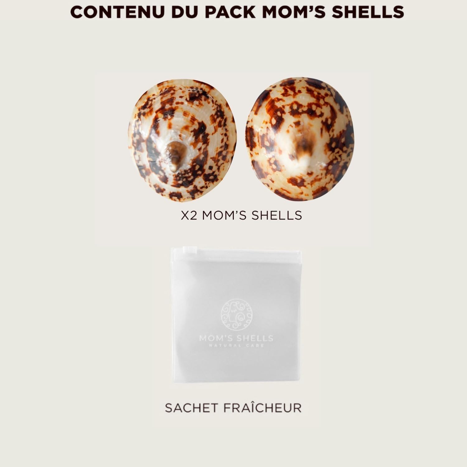 MOM’S SHELLS Essentiel Coquillages d’allaitement en nacre Taille M 5.5/6cm Anti Crevasse Lait Maternel